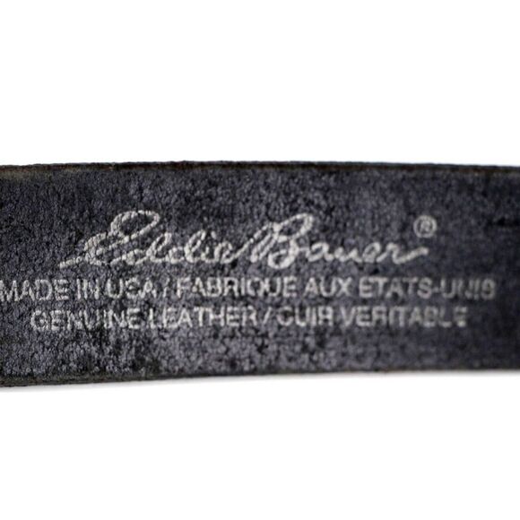 Eddie Bauer BLACK GENUINE LEATHER 1.25"Wd CASUAL DRESS MEN'S BELT Sz 38 (28D - Picture 7 of 15